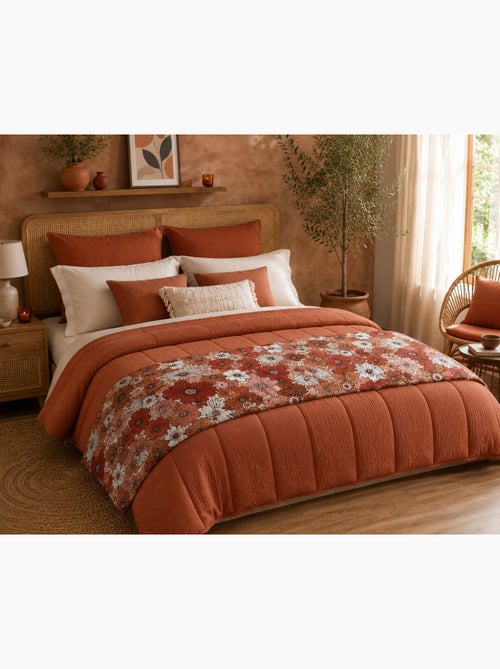 Bout de Lit Double Gaze de Coton 125 g/m² Alba Imprimé Floral - Kiabi Bout de Lit Double Gaze de Coton 125 g/m² Alba Imprimé Floral - Kiabi