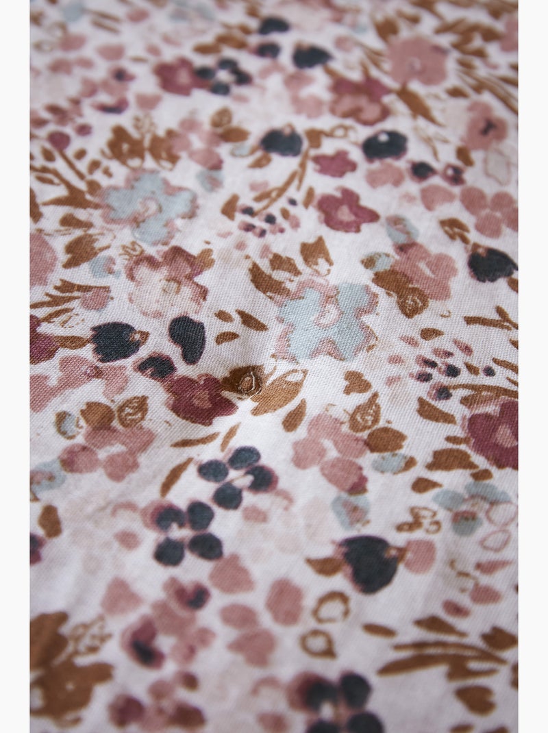 Bout de lit – Double Gaze de Coton Imprimée – Capucine Minuit Beige naturel - Kiabi