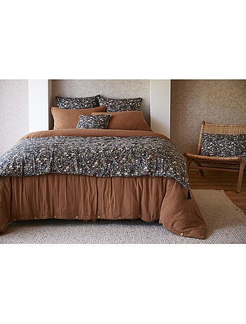 Bout de lit – Double Gaze de Coton Imprimée – Capucine Minuit