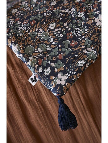 Bout de lit – Double Gaze de Coton Imprimée – Capucine Minuit