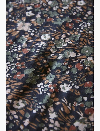 Bout de lit – Double Gaze de Coton Imprimée – Capucine Minuit