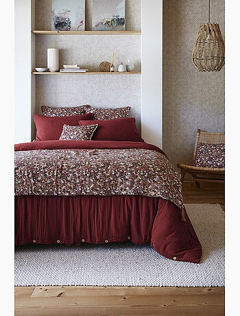 Bout de lit – Double Gaze de Coton Imprimée – Capucine Minuit