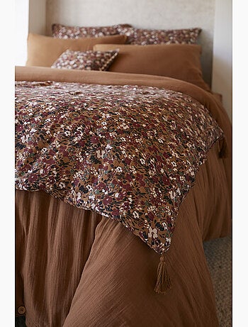 Bout de lit – Double Gaze de Coton Imprimée – Capucine Minuit