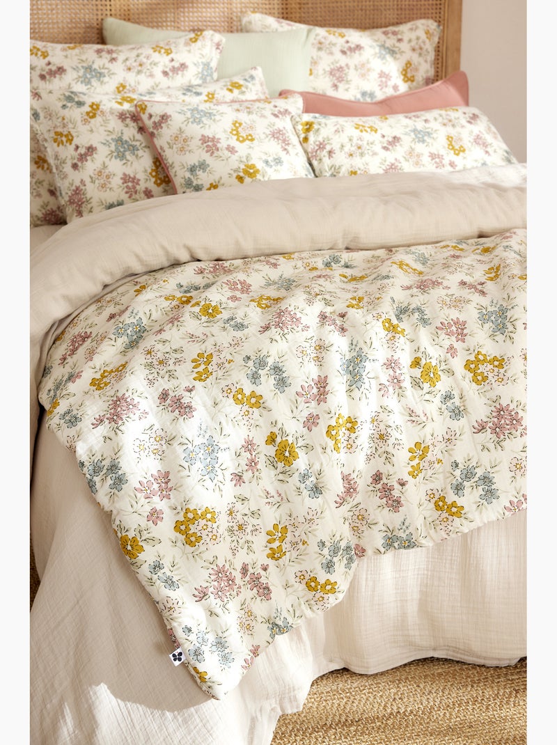 Bout de lit Double Gaze de Coton Matelassé AVA Jaune - Kiabi