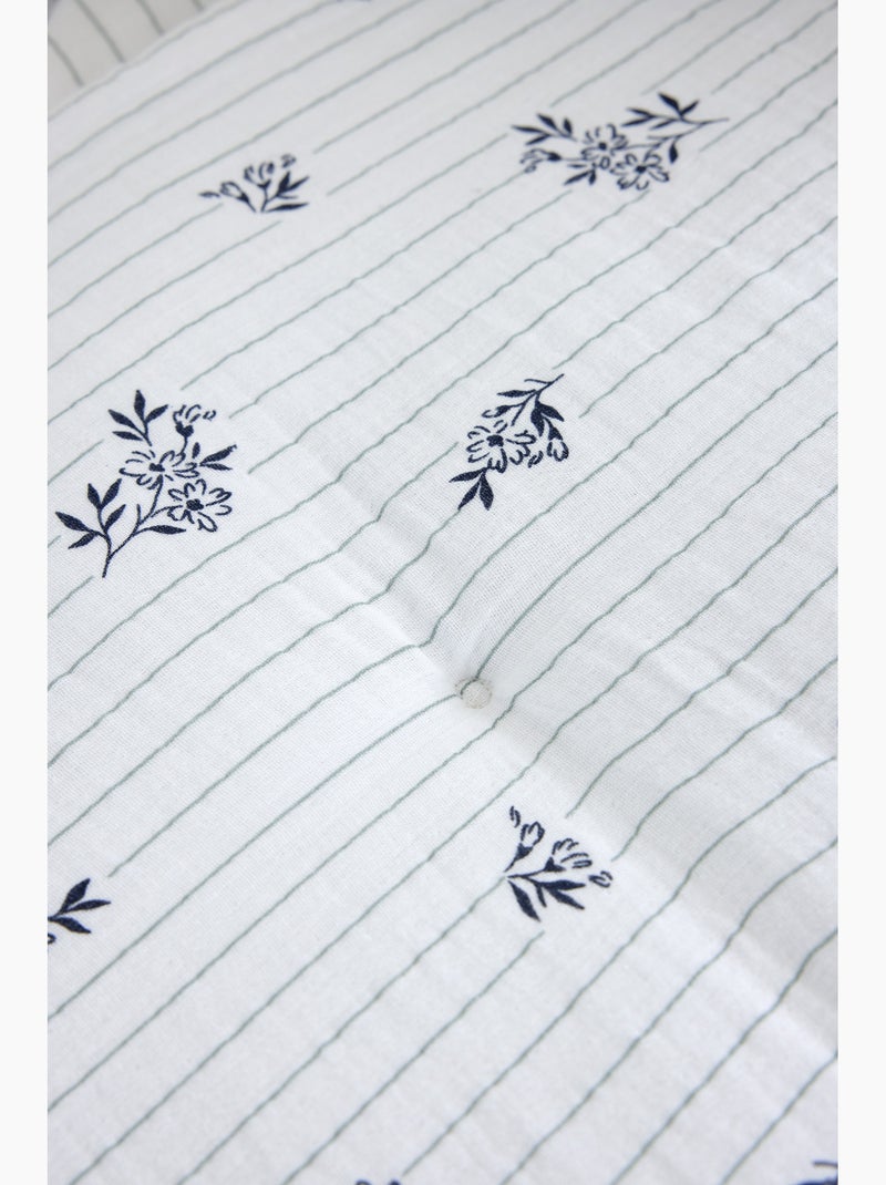 Bout de lit Double Gaze de Coton Matelassé SUZANNE Bleu - Kiabi