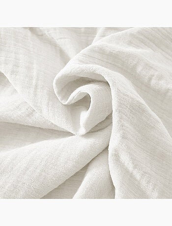 Bout de Lit – Double Gaze de Coton unie - Finition pompon - Gaïa