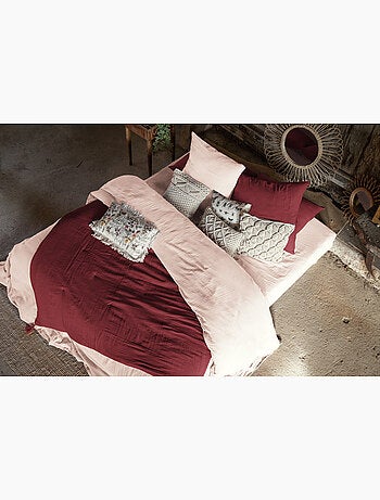 Bout de Lit – Double Gaze de Coton unie - Finition pompon - Gaïa