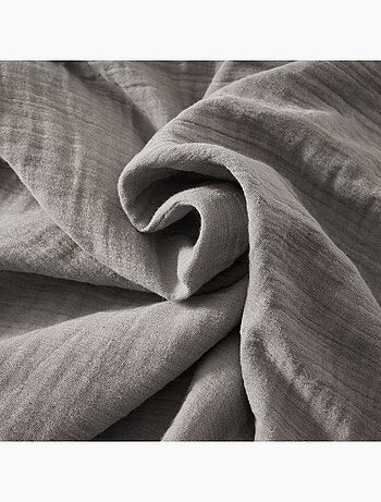 Bout de Lit – Double Gaze de Coton unie - Finition pompon - Gaïa