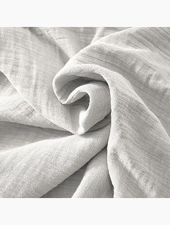 Bout de Lit – Double Gaze de Coton unie - Finition pompon - Gaïa