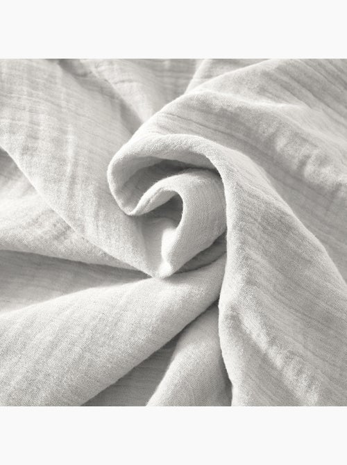 Bout de Lit – Double Gaze de Coton unie - Finition pompon - Gaïa - Kiabi