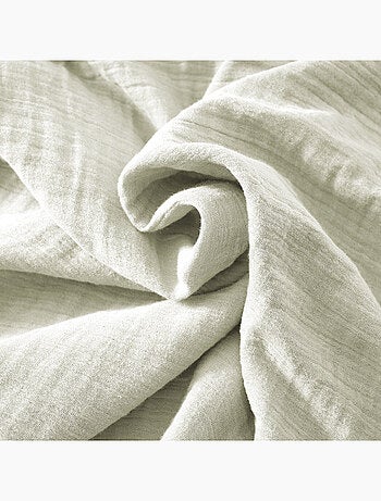 Bout de Lit – Double Gaze de Coton unie - Finition pompon - Gaïa