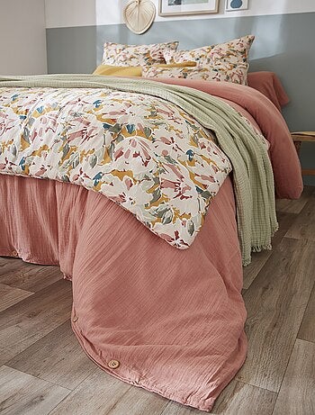 Bout de lit en gaze de coton imprimée CLARENCE – Confort et style