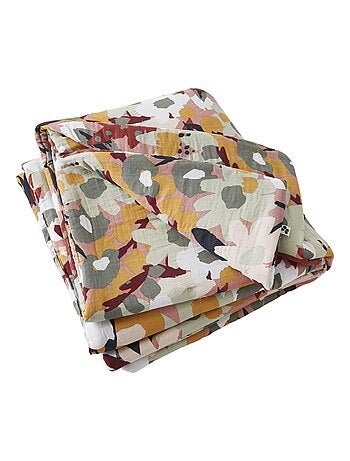 Bout de lit gaze de coton Fleur de Leane