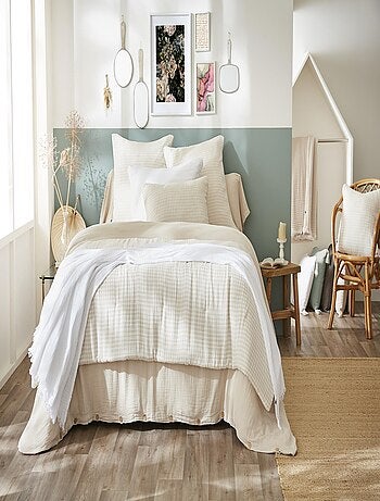 Bout de lit gaze de coton Vickie vichy