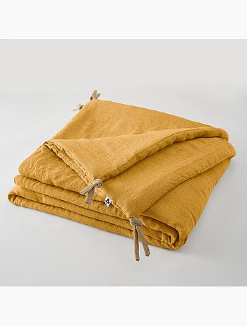 Bout de Lit – Lin Lavé Français Luxe Soline – Paprika