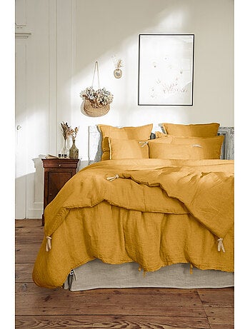 Bout de Lit – Lin Lavé Français Luxe Soline – Paprika