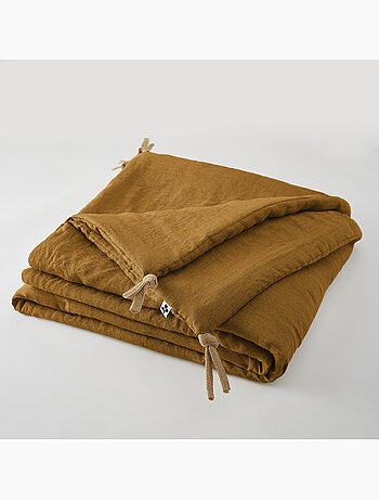 Bout de Lit – Lin Lavé Français Luxe Soline – Paprika