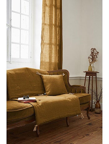 Bout de Lit – Lin Lavé Français Luxe Soline – Paprika