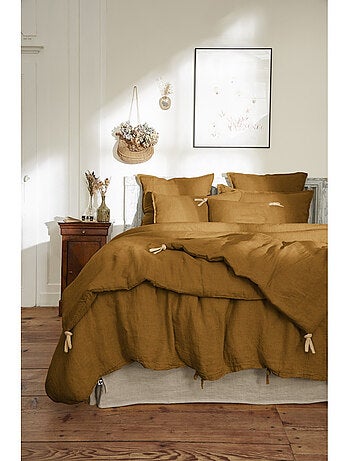 Bout de Lit – Lin Lavé Français Luxe Soline – Paprika