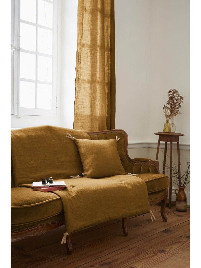 Bout de Lit – Lin Lavé Français Luxe Soline – Paprika Marron - Kiabi