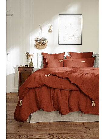 Bout de Lit – Lin Lavé Français Luxe Soline – Paprika
