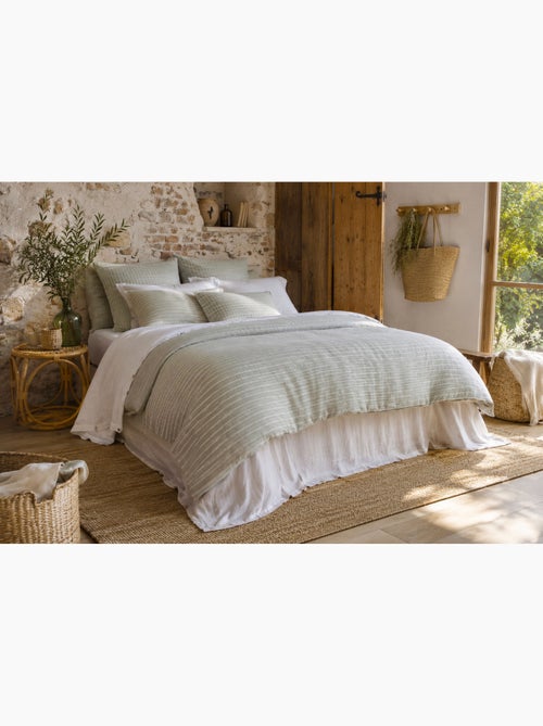 Bout de lit texturé coton et percale teo - Kiabi