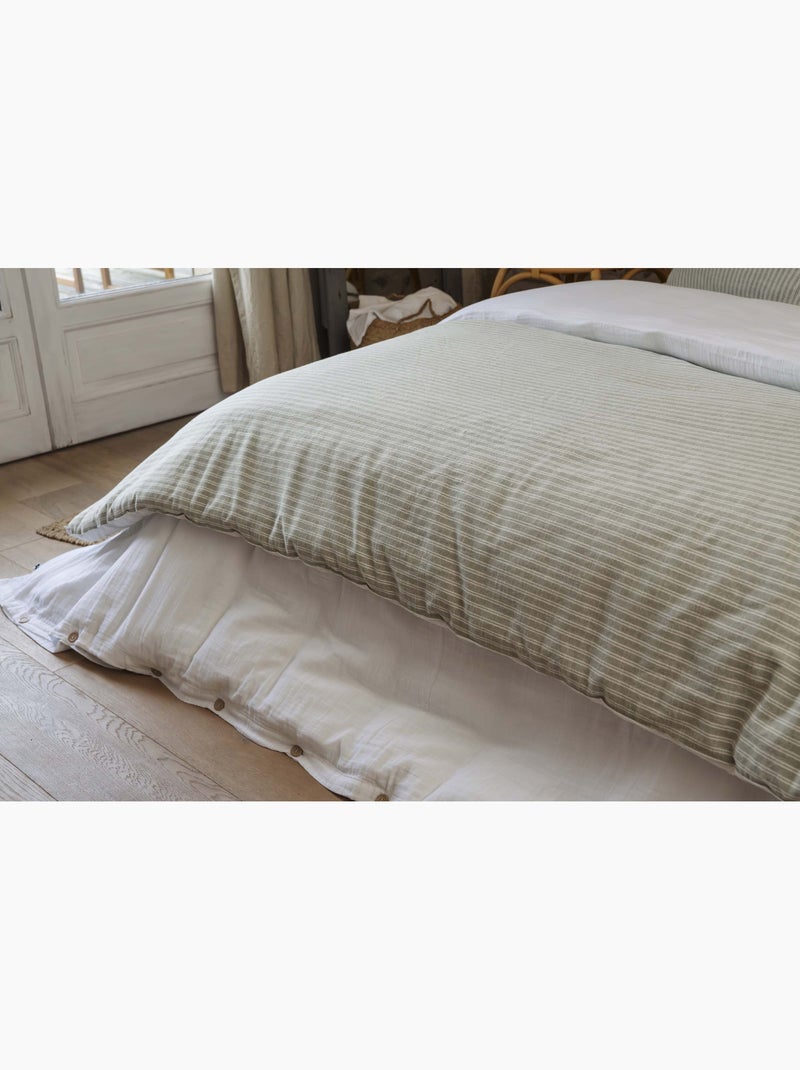 Bout de lit texturé coton et percale teo Vert - Kiabi