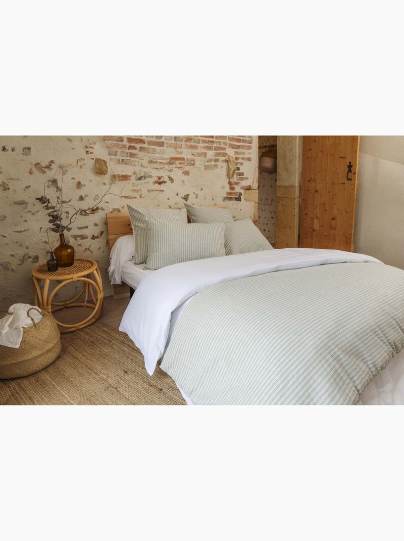 Bout de lit texturé coton et percale teo Vert - Kiabi