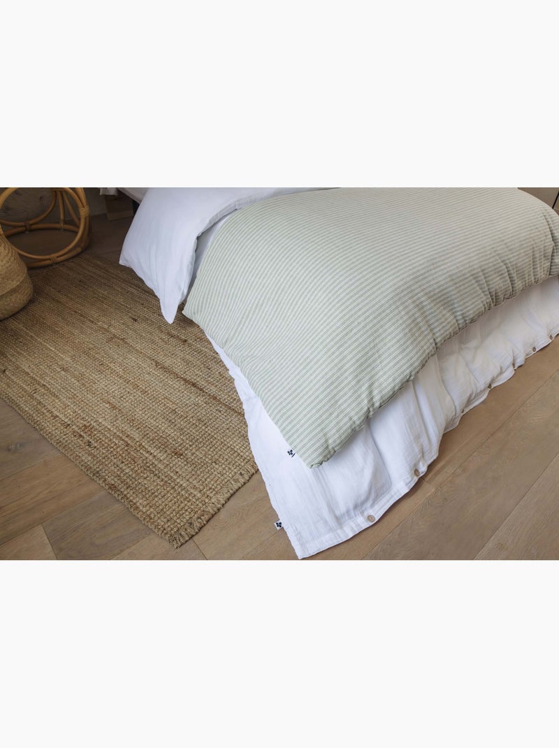 Bout de lit texturé coton et percale teo Vert - Kiabi