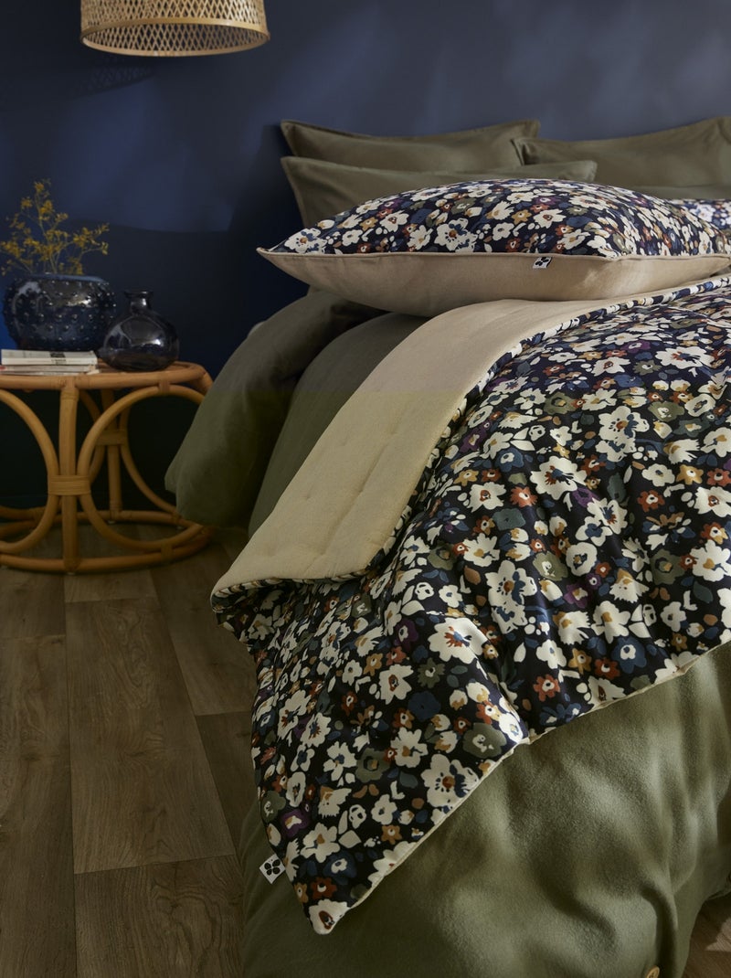 Bout de lit toucher velours Colline Bleu - Kiabi