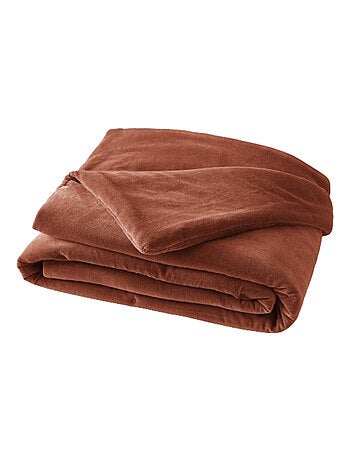 Bout de lit velours de coton bleu marine 90x200