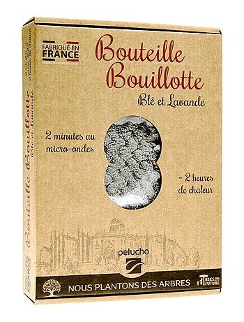 Bouteille Bouillotte micro-ondes Gris paillette - Made in France