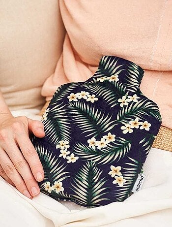 Bouteille Bouillotte micro-ondes Tropical noir - Made in France