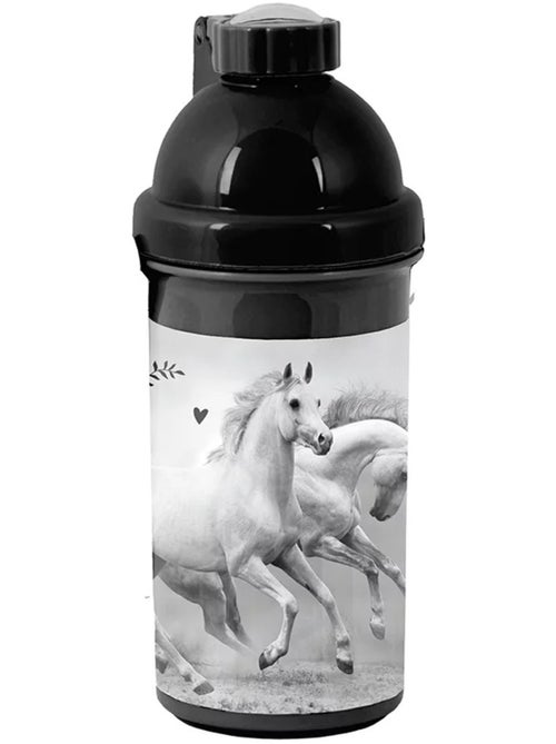 Bouteille de sport CMP noir et blanc imprimé cheval en plastique 18 cm - Kiabi