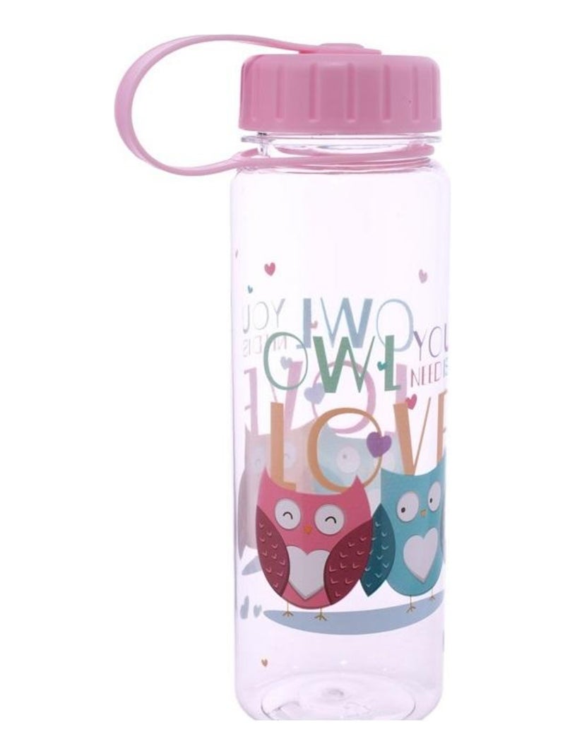 Bouteille d'eau ou Gourde 500ml Couple de chouette Rose - Kiabi