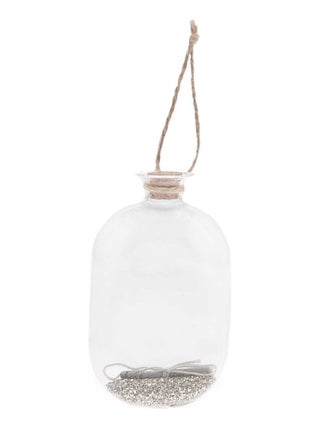 Bouteille en verre avec paillettes argentées à - Rico Design