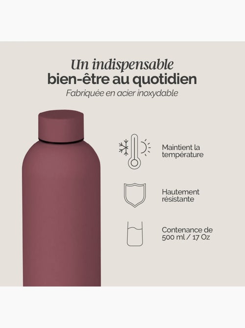 Bouteille, gourde isotherme chaud ou froid en acier inoxydable, réutilisable - vivezen - Kiabi Bouteille, gourde isotherme chaud ou froid en acier inoxydable, réutilisable - vivezen - Kiabi