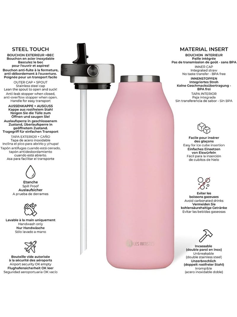 Bouteille isotherme 2.0 inox 1,5l Rose - Kiabi