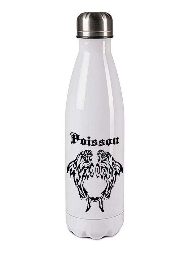 Bouteille isotherme en inox - Poissons by Cbkreation Blanc - Kiabi