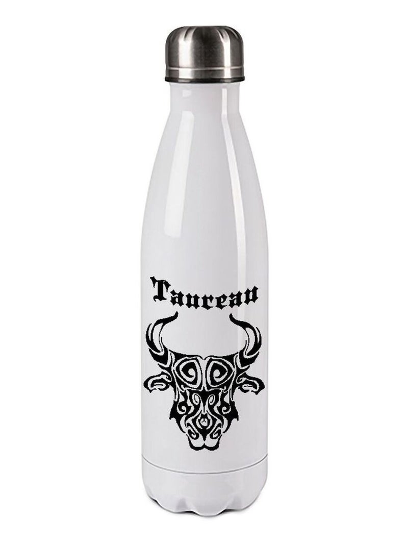 Bouteille isotherme en inox - Taureau by Cbkreation Blanc - Kiabi
