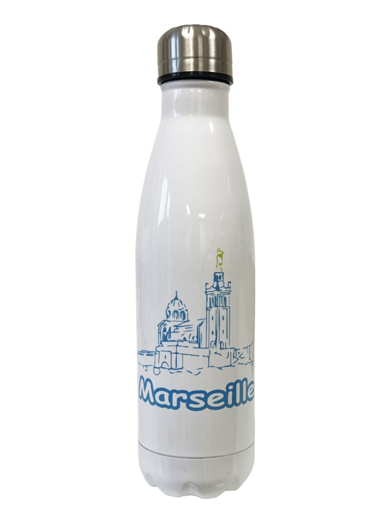 Bouteille isotherme en inox 750 ml marseille Blanc - Kiabi