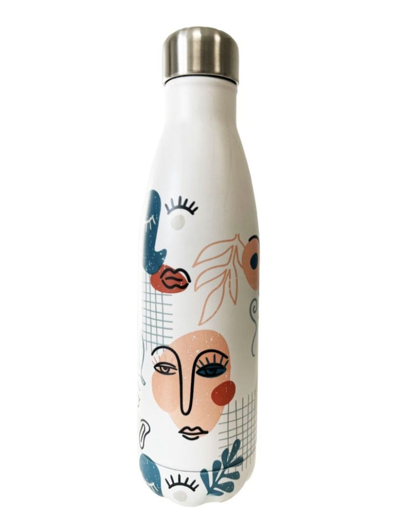 Bouteille isotherme en inox Arty Eyes Blanc - Kiabi
