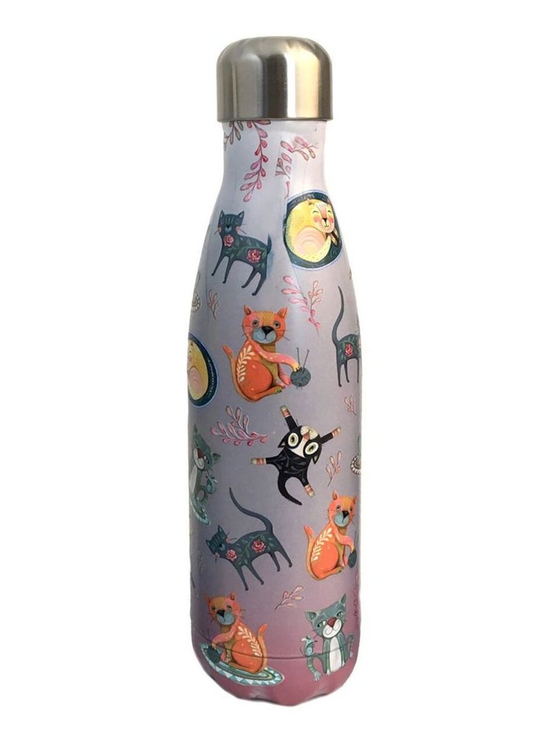 Bouteille isotherme en inox Chats Rose - Kiabi
