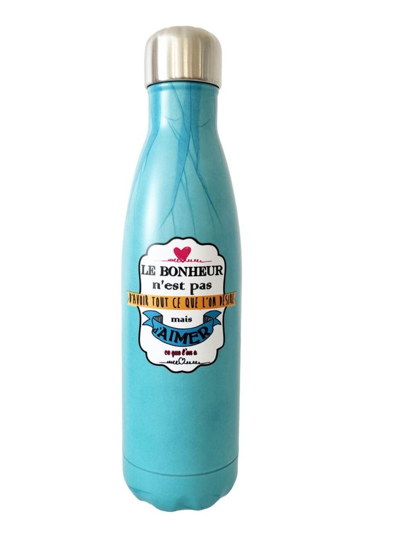 Bouteille isotherme en inox Citation Bleu - Kiabi