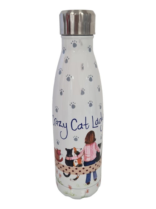 Bouteille isotherme en inox Crazy Cat Lady par Alex Clark - Kiabi