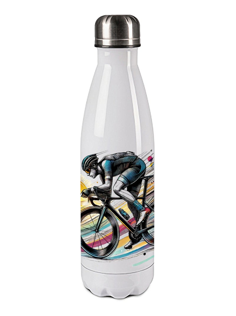 Bouteille isotherme en inox Cyclisme Blanc - Kiabi
