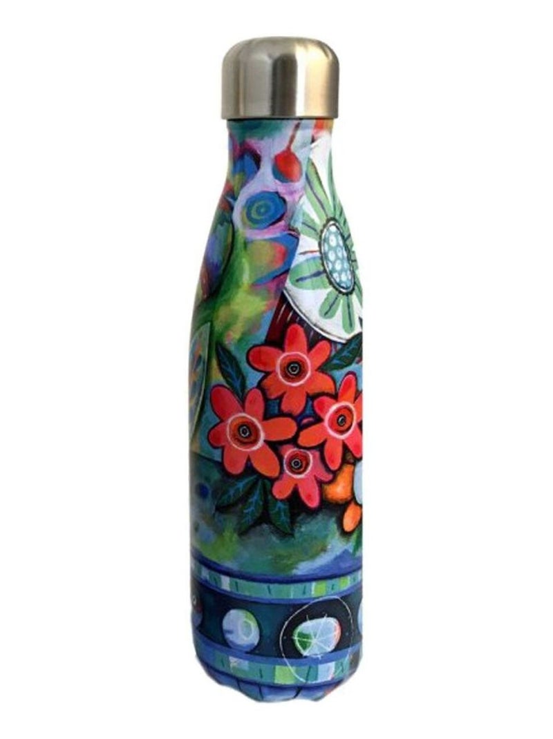 Bouteille isotherme en inox Fleurs By Allen Multicolore - Kiabi