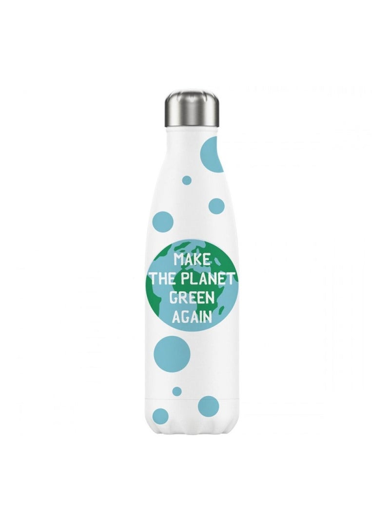 Bouteille isotherme en inox Make The Planet Green Again Blanc - Kiabi