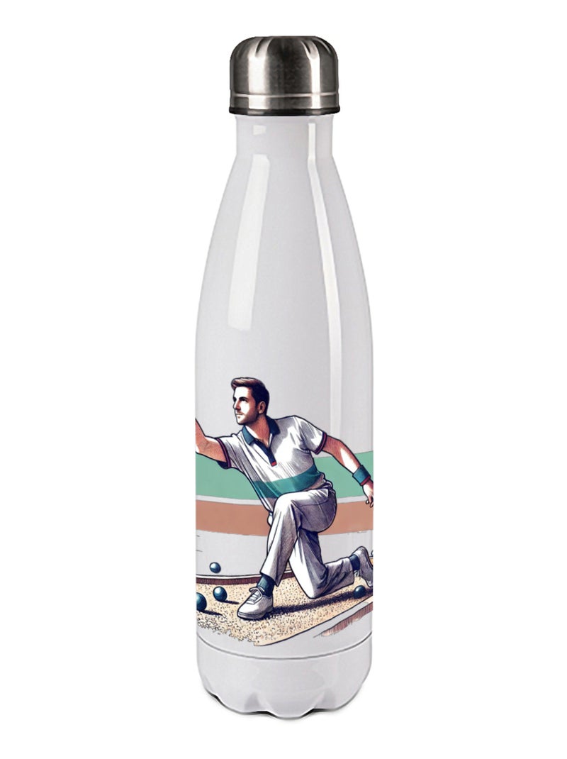 Bouteille isotherme en inox pétanque Blanc Argenté - Kiabi