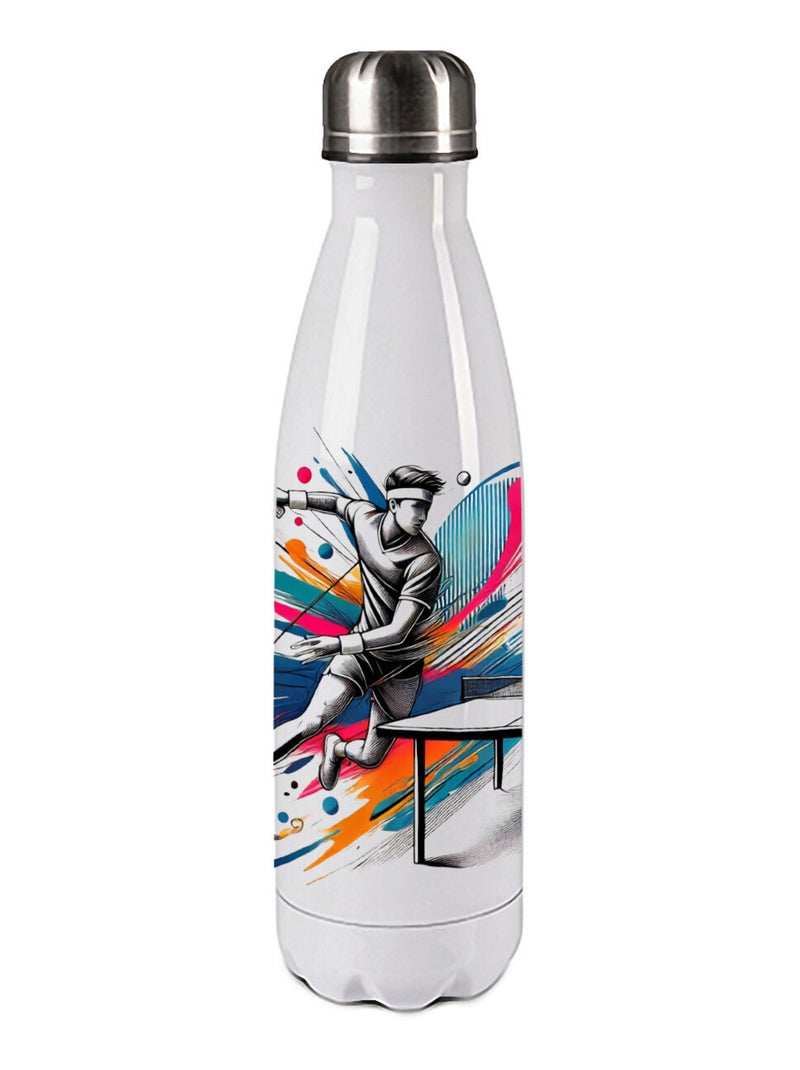 Bouteille isotherme en inox pingpong Blanc - Kiabi